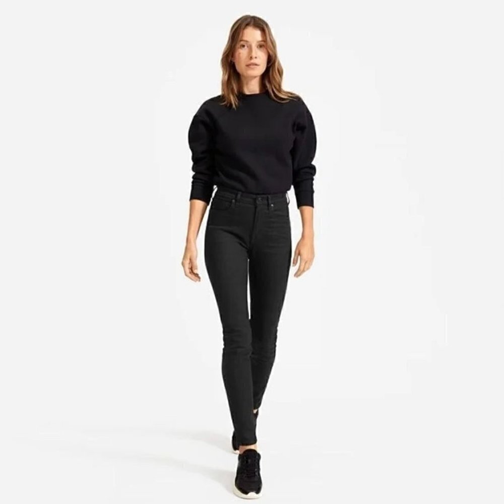 NWT Everlane The High Rise Skinny Jean in Black - Size 29 Ankle